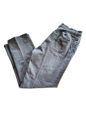 Vintage Gloria Vanderbilt Charcoal Gray Rhinestone Swan Logo Jeans Size 14P